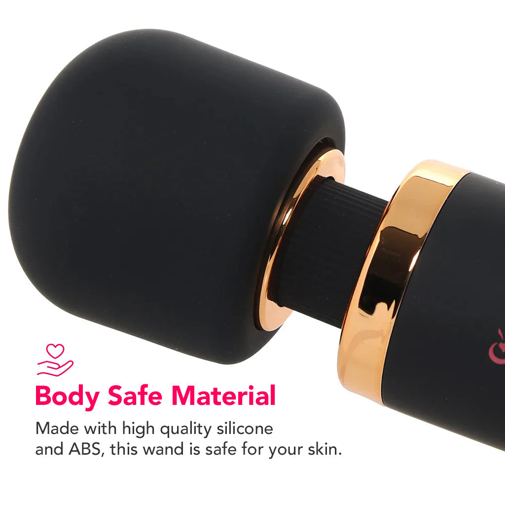 PinkCherry Premium Powered Wand in Black Vibrators > Wands - Tophatter Daily Deals