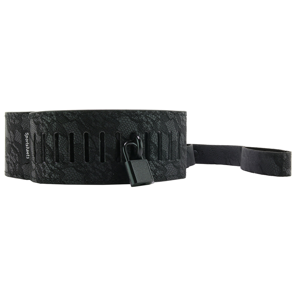 Sincerely Locking Lace Leash and Collar in Black Bondage and Fetish > Leashes and Collars - Tophatter Daily Deals