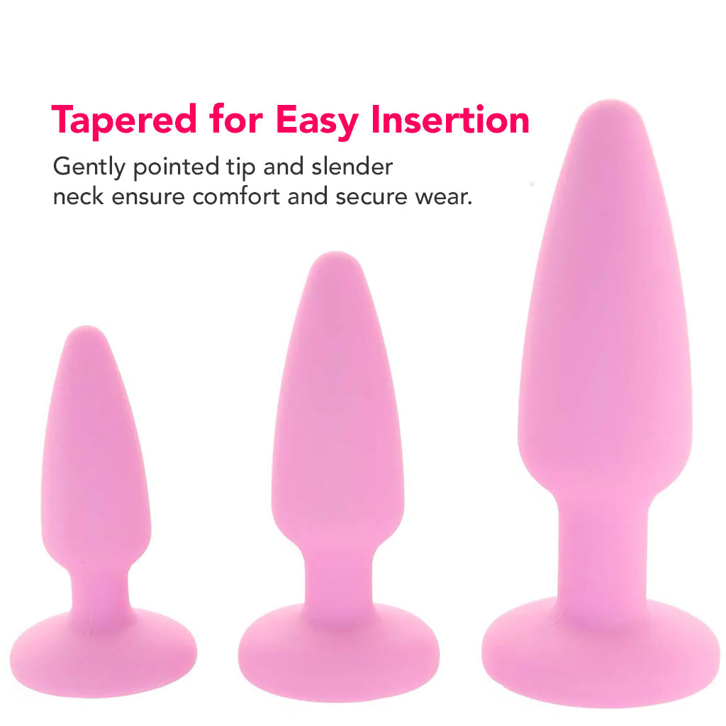 First Time Crystal Booty Anal Plug Set in Pink Anal Sex Toys > Butt Plugs - Tophatter Daily Deals
