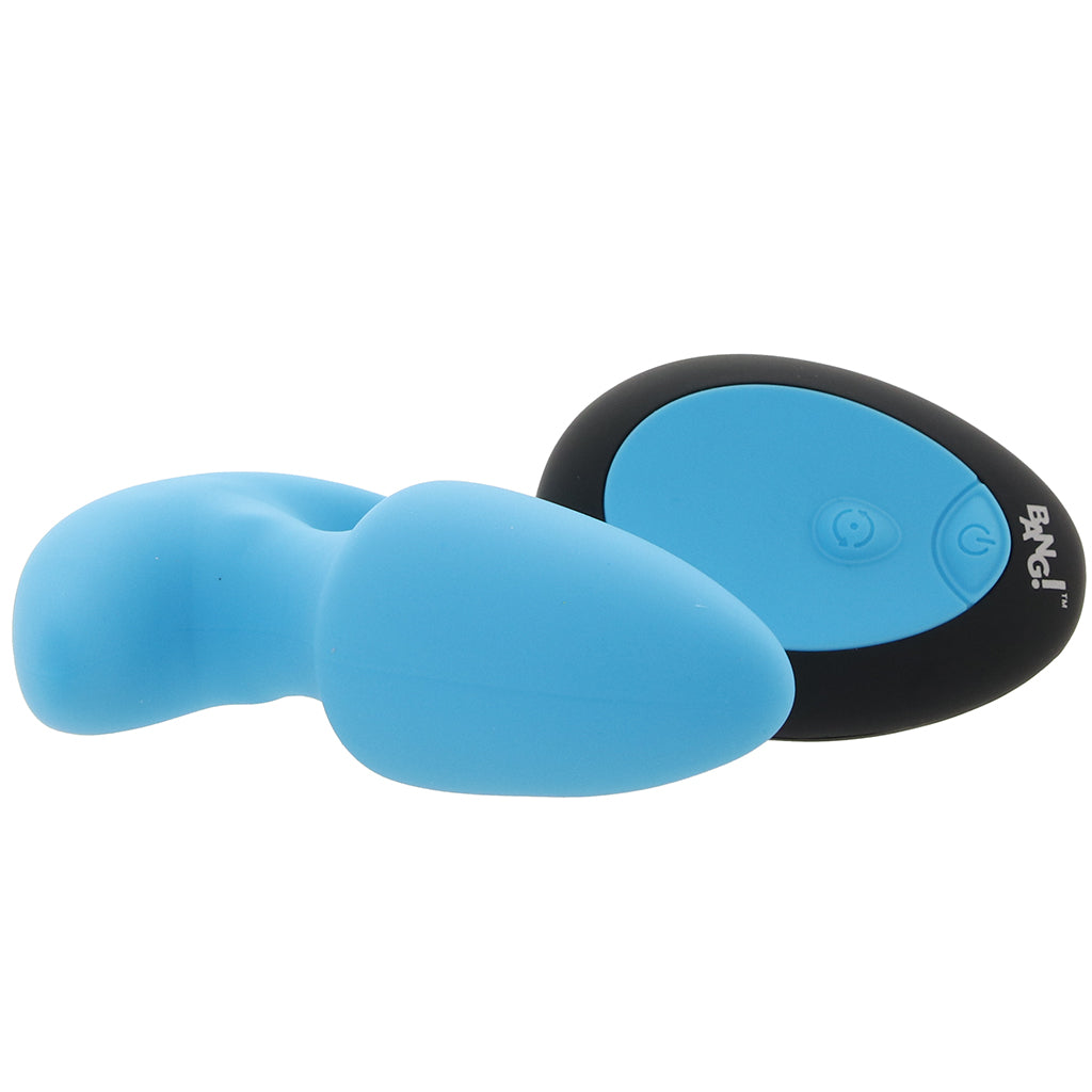 Bang! Thrusting & Vibrating Silicone Butt Plug in Blue Anal Sex Toys > Butt Plugs - Tophatter Daily Deals