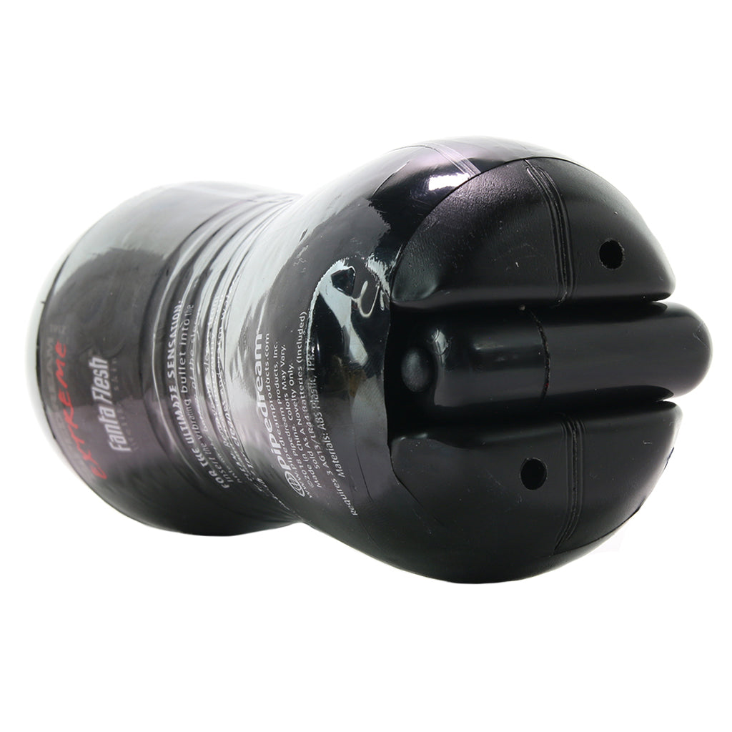 PDX Vibrating Fanta Flesh Pussy Stroker in Vanilla - Tophatter's Adult Products Male Masturbators > Self-Contained Strokers - Tophatter Daily Deals