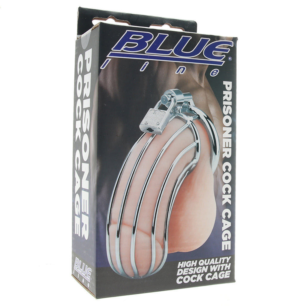 Blue Line Prisoner Cock Cage in Silver - Tophatter's Adult Products Bondage and Fetish > Cock and Ball Devices - Tophatter Daily Deals