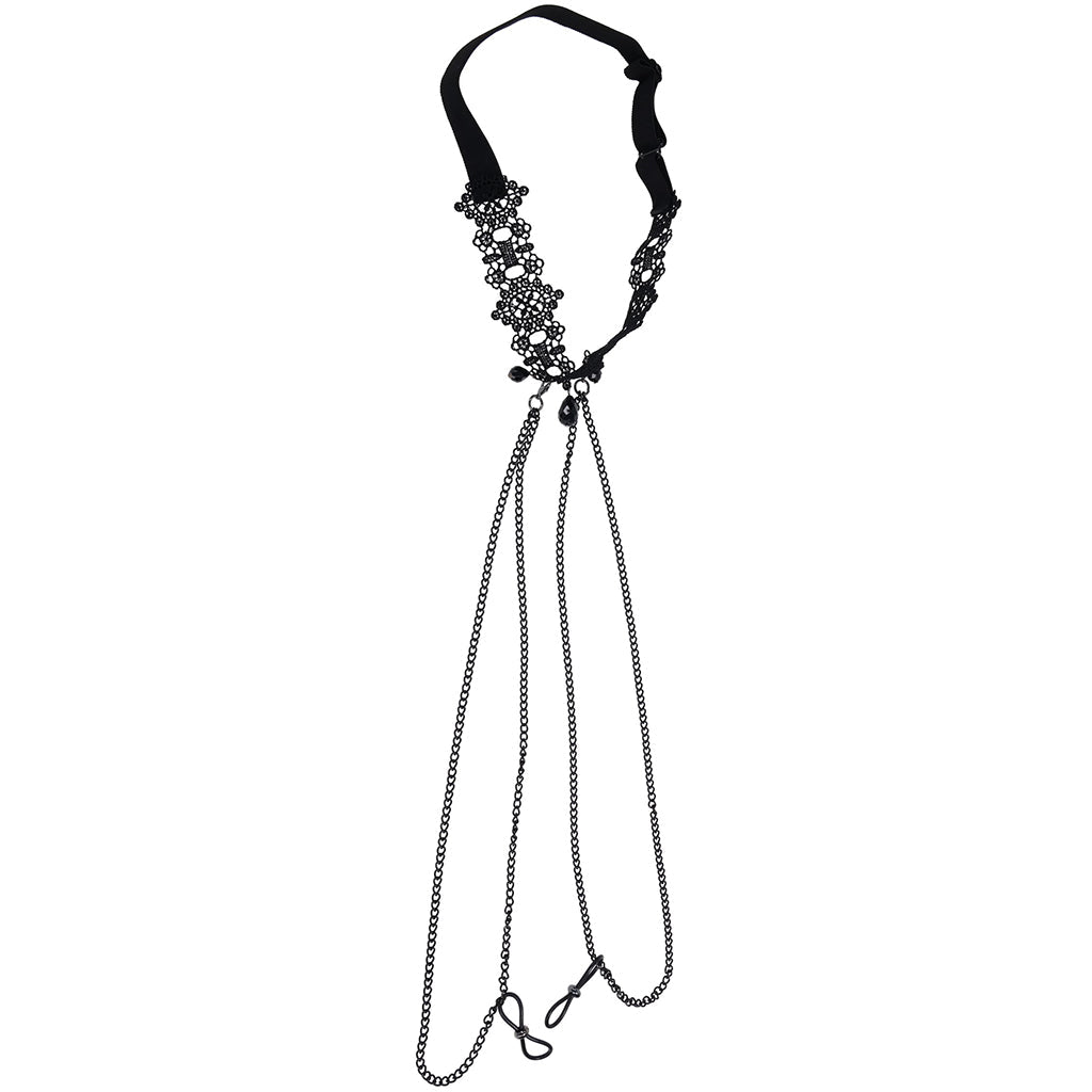 Sex & Mischief Lace Collar with Nipple Ties Bondage and Fetish > Tools & Accessories - Tophatter Daily Deals