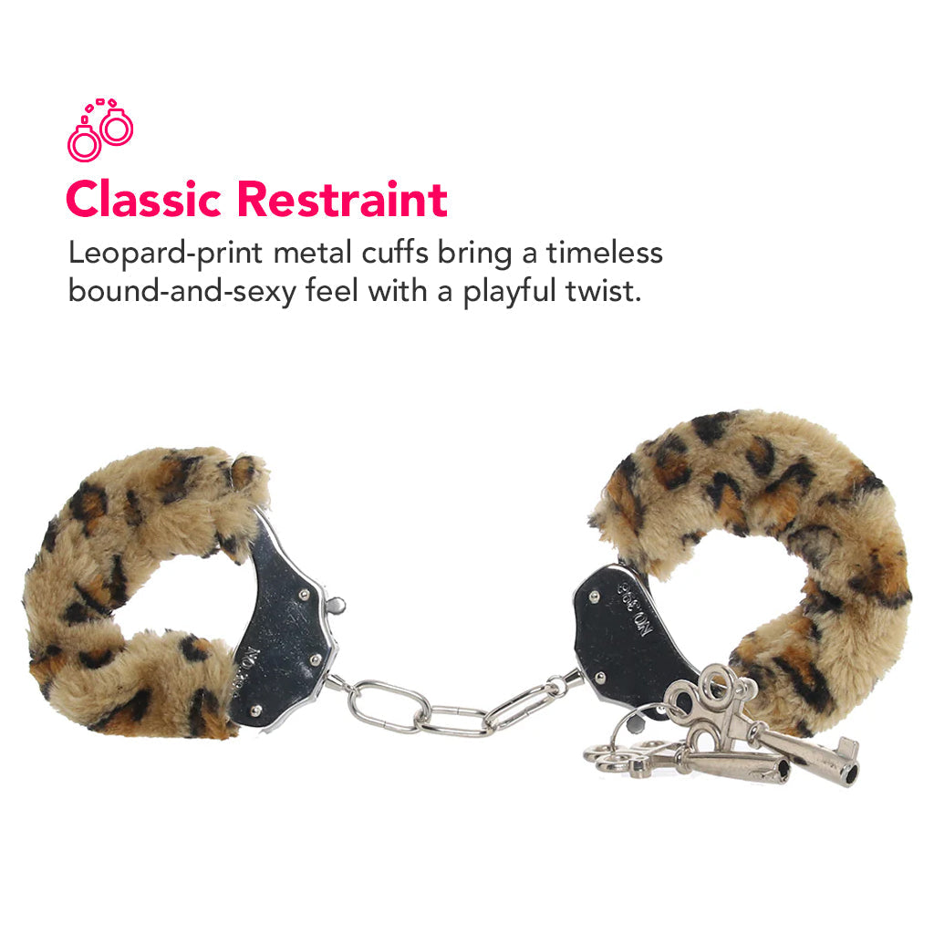 Temptasia Beginner Fuzzy Cuffs in Leopard Bondage and Fetish > Wrist and Ankle Cuffs - Tophatter Daily Deals
