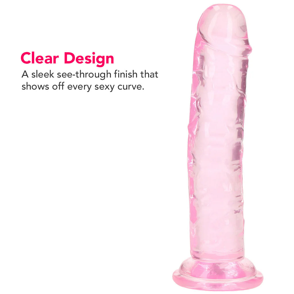 RealRock Crystal Clear Jelly 6 Inch Dildo in Pink Dildo Sex Toys > Realistic Dildos - Tophatter Daily Deals