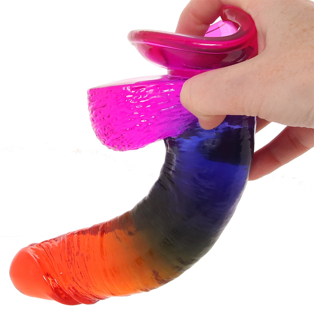 Crystal Jellies 8.5 Inch Cock & Balls Dildo in Rainbow Dildo Sex Toys > Realistic Dildos - Tophatter Daily Deals