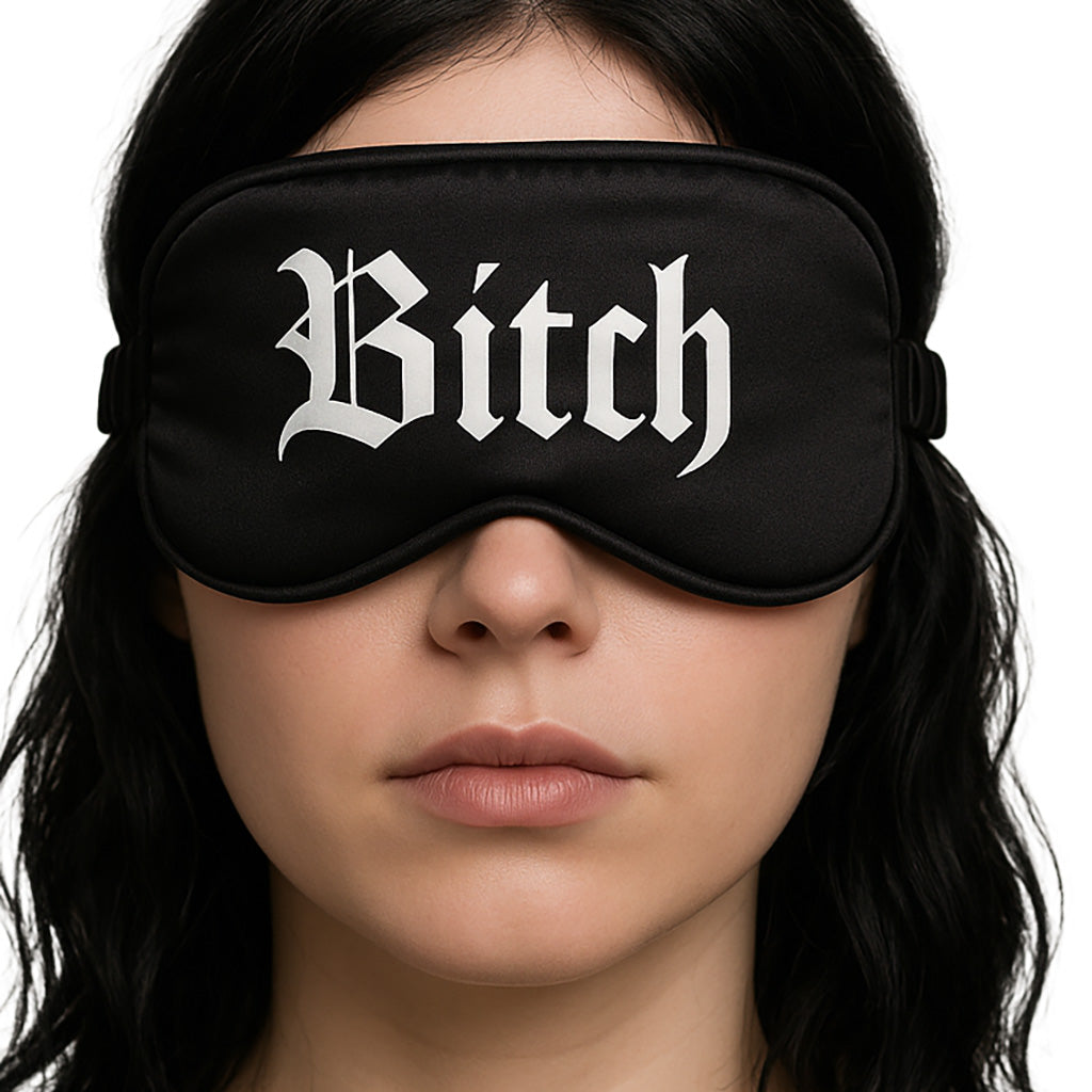 Ouch! Printed Satin Bitch Blindfold Bondage and Fetish > Pleasure Masks and Dress Up Play - Tophatter Daily Deals