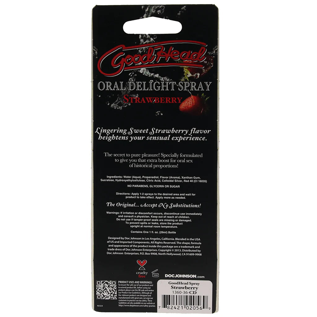 GoodHead Oral Delight Spray 1oz in Strawberry Lubes and Lotions > Flavored Sex Lubes - Tophatter Daily Deals
