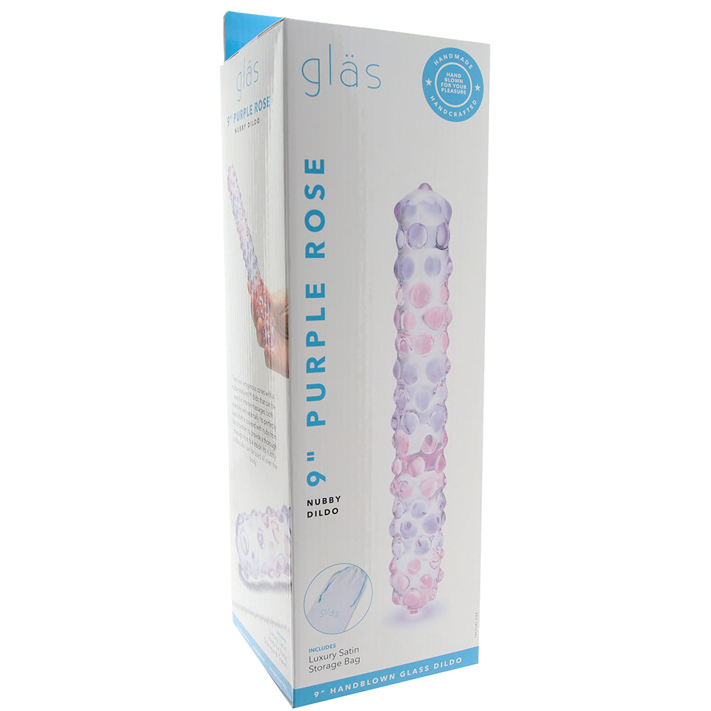 gläs 9 Inch Purple Rose Nubby Dildo Dildo Sex Toys > Double Ended Dildos - Tophatter Daily Deals
