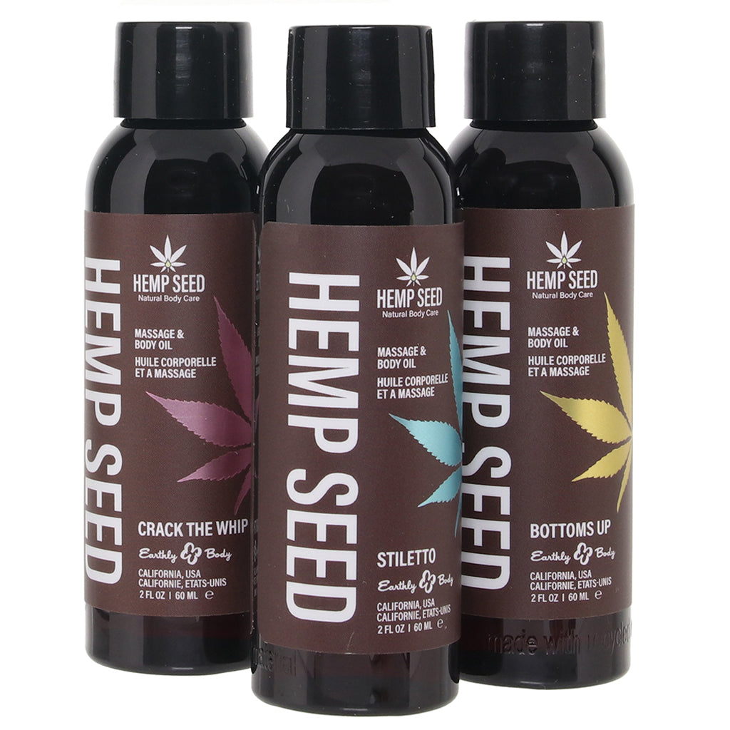 Hemp Seed Massage Oil Gift Set in 3 x 2oz/60ml - Tophatter's Adult Sex Toys Online Lubes and Lotions > Erotic Massage Oils - Tophatter Daily Deals