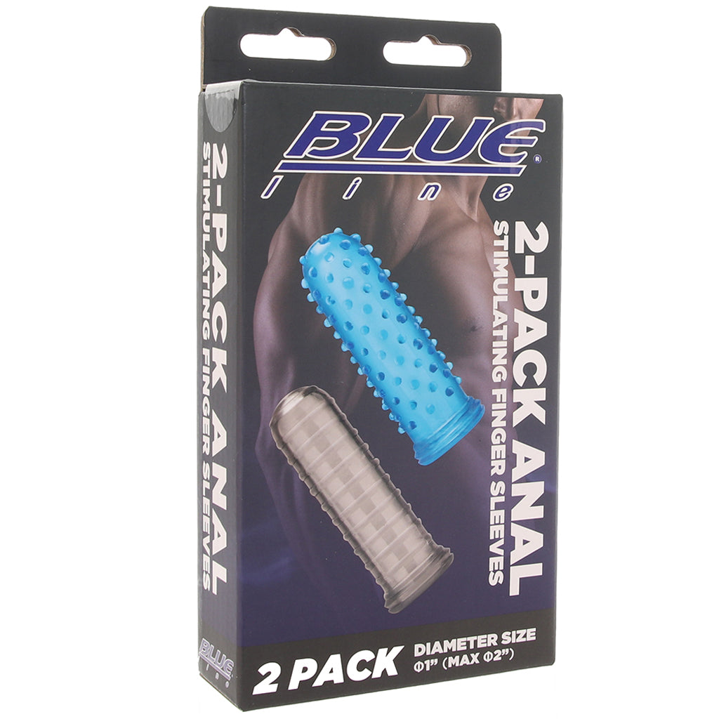 Blue Line 2-Pack Anal Finger Sleeves - Tophatter's Adult Sex Toys Online Anal Sex Toys > Anal Starter Toys - Tophatter Daily Deals