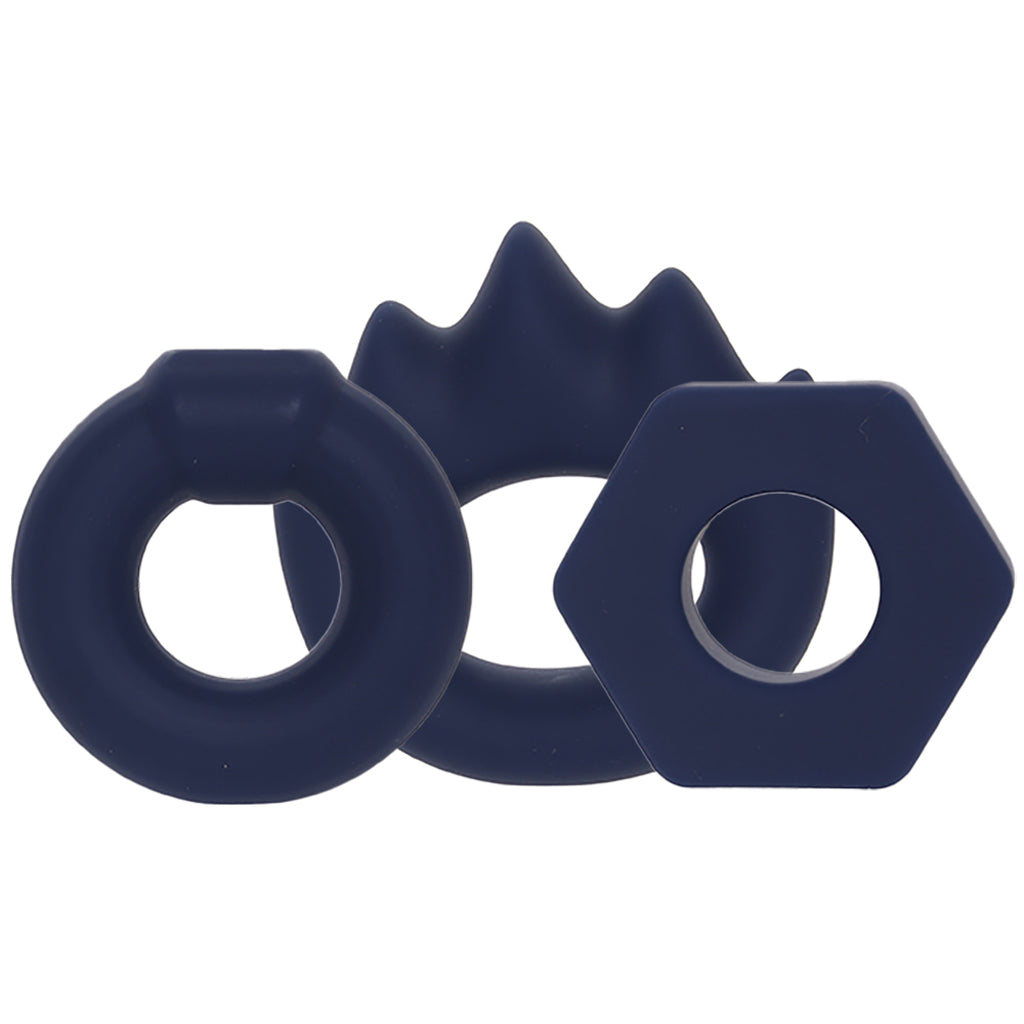 Lonzo Liquid Silicone Ring Set in Navy Blue Cock Rings - Tophatter Daily Deals