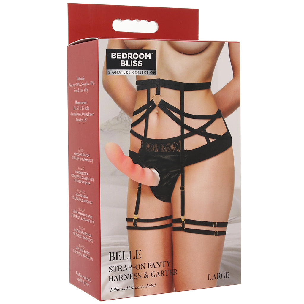 Bedroom Bliss Belle Panty Harness & Garter in Large - Tophatter's Adult Sex Toys Online Dildo Sex Toys > Strap-On and Harnesses - Tophatter Daily Deals