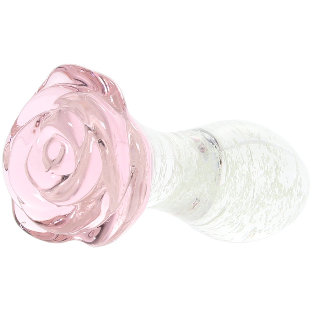Juicy Glass Glowing Rose Bud Plug - Tophatter's Adult Products Anal Sex Toys > Butt Plugs - Tophatter Daily Deals