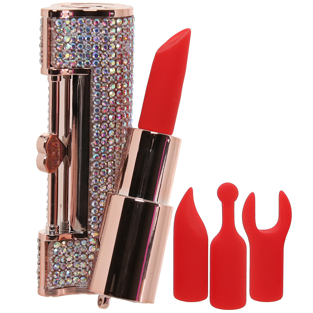 Loveline Diamond Lipstick Vibe with Attachments Vibrators > Clitoral Stimulators - Tophatter Daily Deals