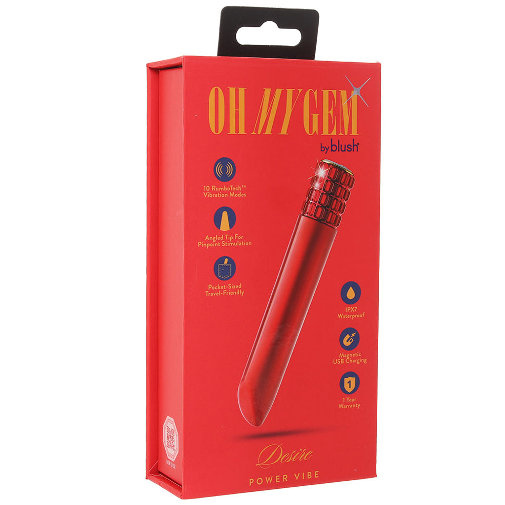 Oh My Gem Desire Power Vibe in Ruby Vibrators > Bullet and Egg Vibrators - Tophatter Daily Deals