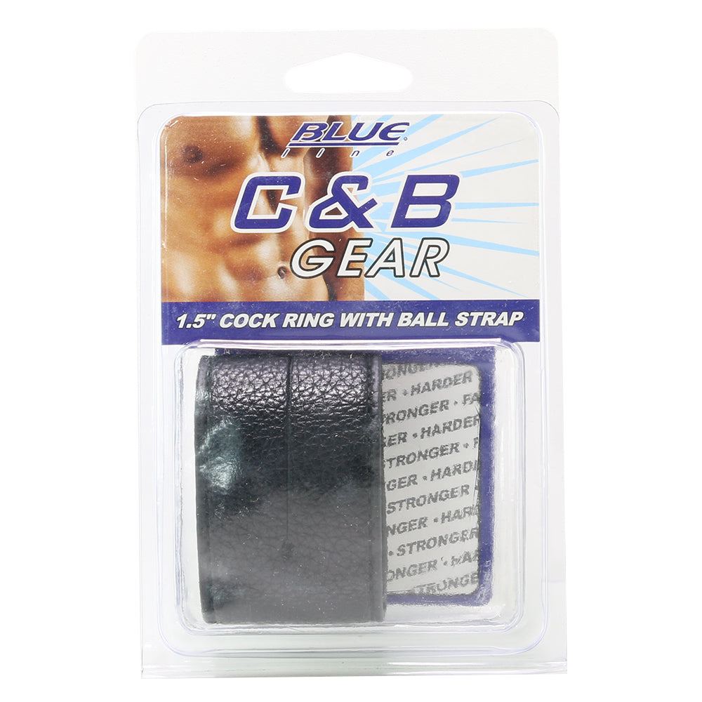 Blue Line 1.5 Inch Cock Ring with Ball Strap - Tophatter's Adult Sex Toys Online Bondage and Fetish > Cock and Ball Devices - Tophatter Daily Deals