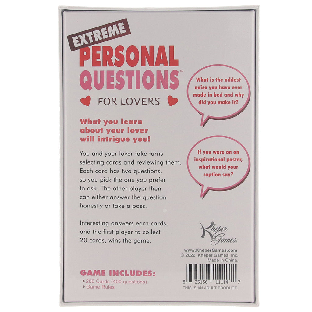 Extreme Personal Questions For Lovers Game Sensual Love > Games - Tophatter Daily Deals
