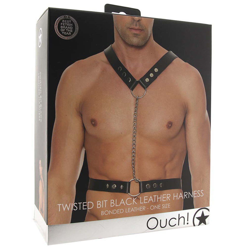 Ouch! Twisted Bit Bonded Leather Harness Bondage and Fetish > Tools & Accessories - Tophatter Daily Deals