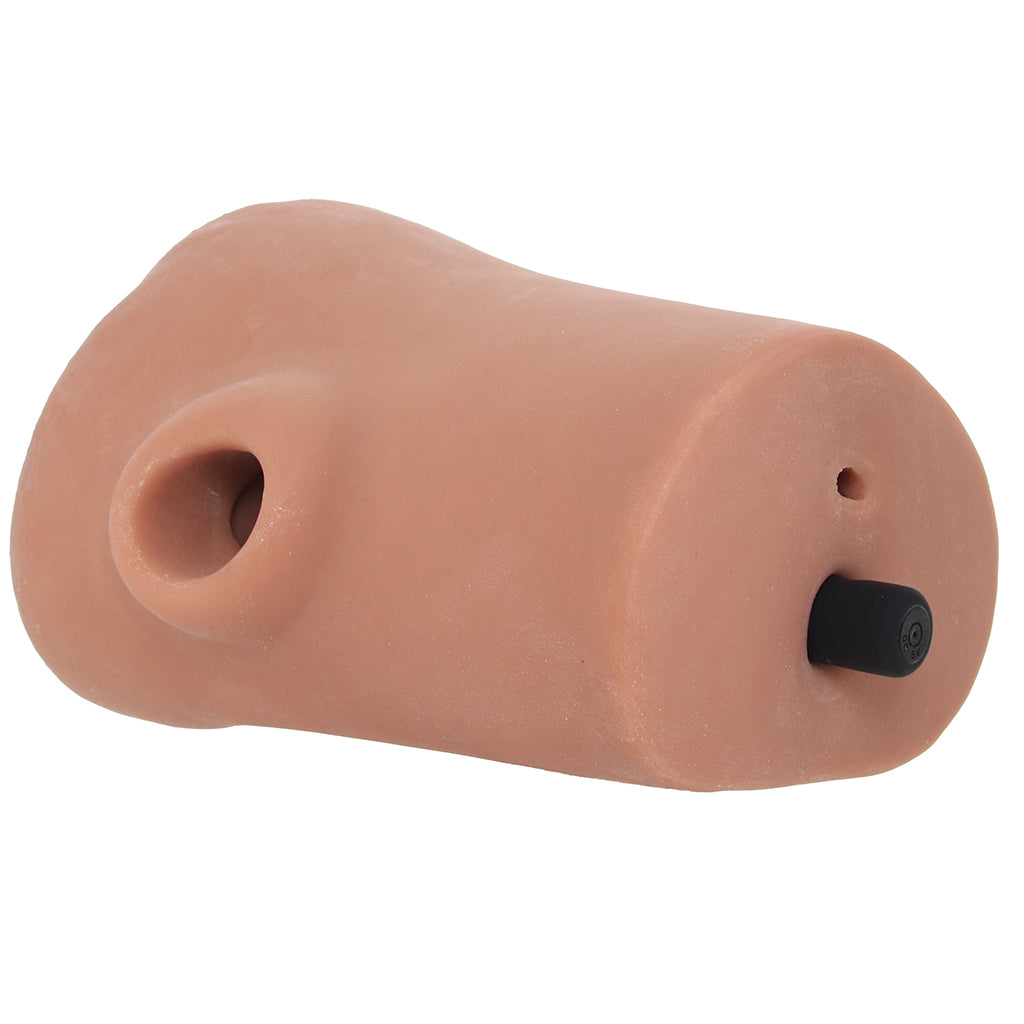 PDX Double Pounder Vibrating Squeeze Stroker in Brown - Tophatter's Adult Sex Toys Online Male Masturbators > Vibrating - Tophatter Daily Deals