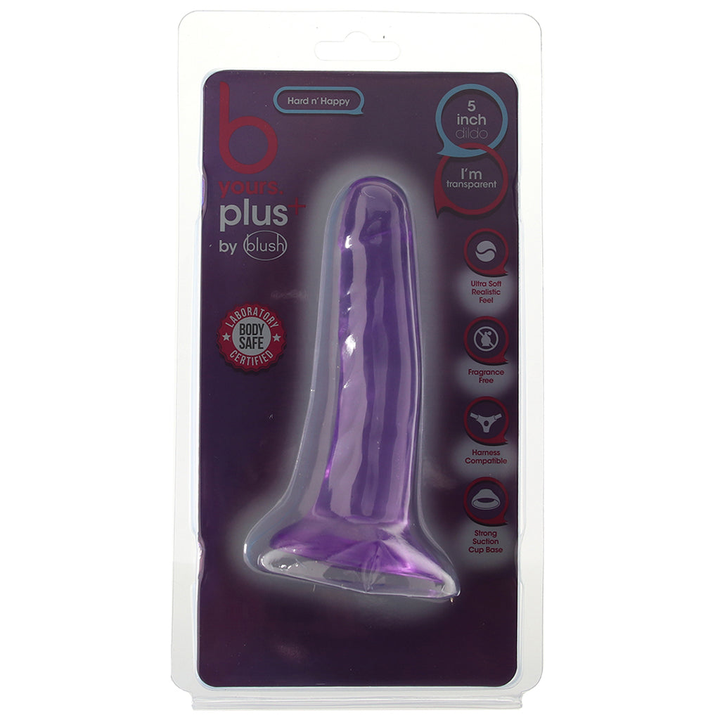 B Yours Plus Hard n’ Happy 5 Inch Jelly Dildo in Purple - Tophatter's Adult Products Dildo Sex Toys > Realistic Dildos - Tophatter Daily Deals