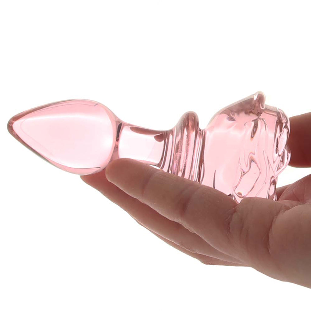 Booty Sparks Pink Rose Glass Anal Plug in Small - Tophatter's Adult Products Anal Sex Toys > Butt Plugs - Tophatter Daily Deals