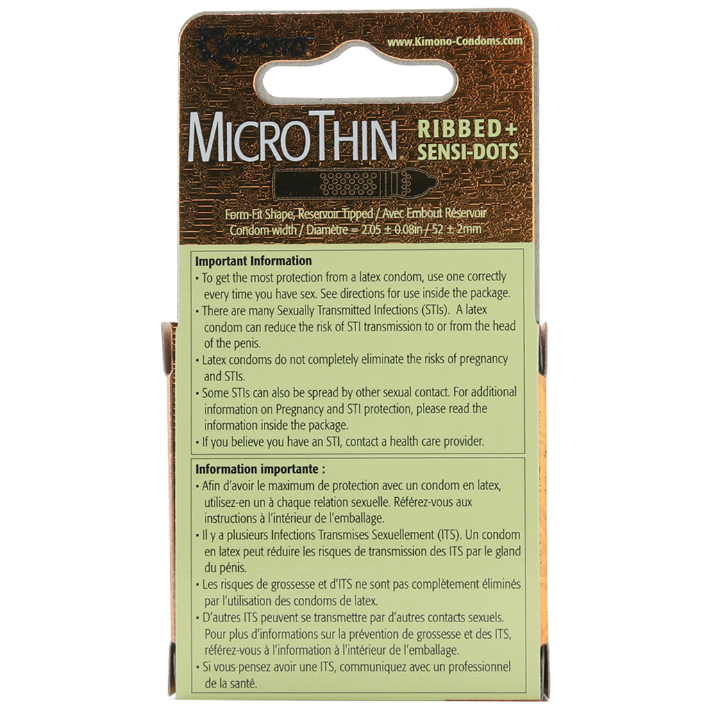 Kimono MicroThin Ribbed & Sensi-Dots in 3 Pack Condoms - Tophatter Daily Deals