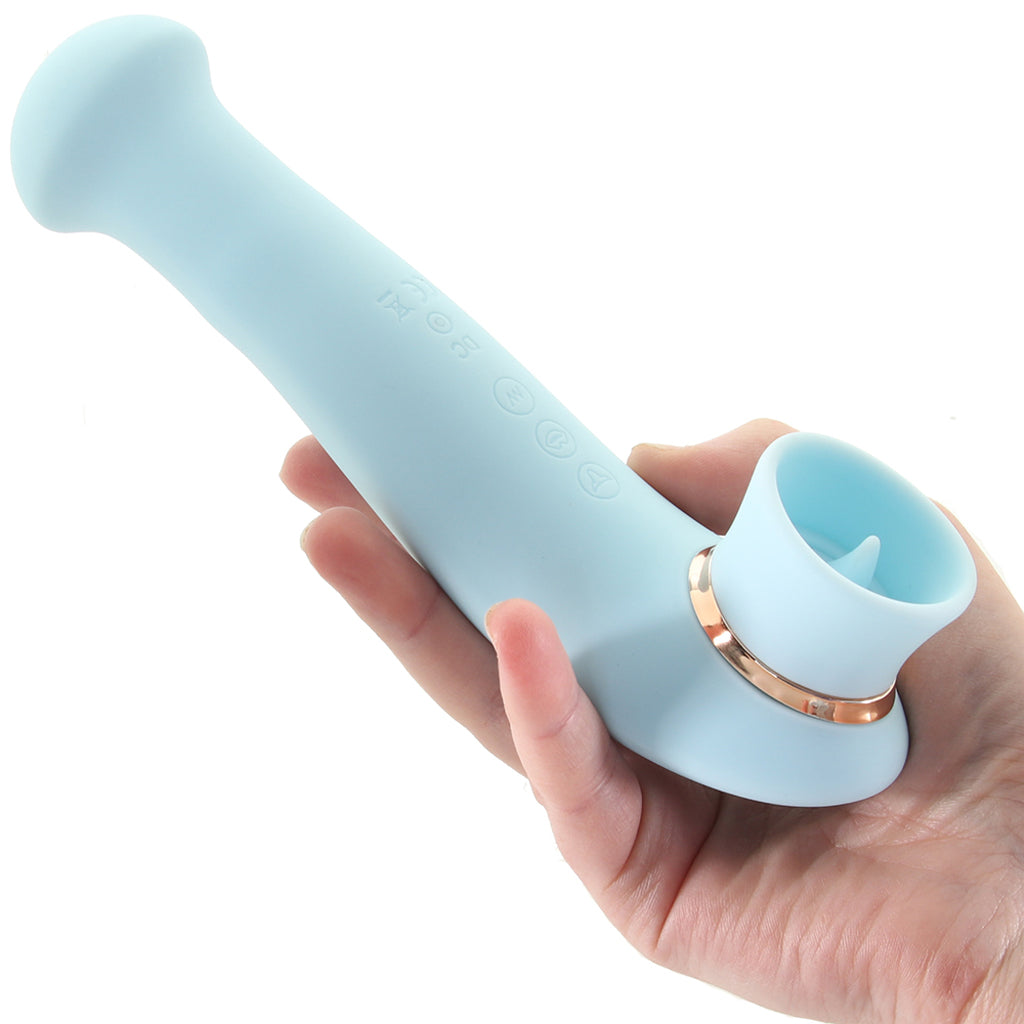 Destiny Sucking, Flickering and Vibrating Massager in Blue - Tophatter's Vibrator Deals Online Vibrators > Clitoral Stimulators - Tophatter Daily Deals