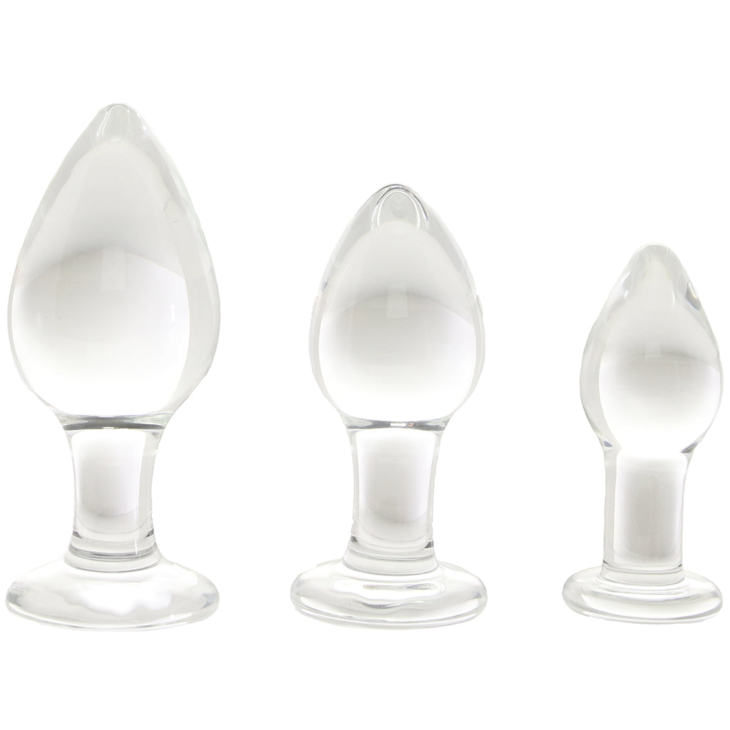 Clarity Utopian Trinity Glass Butt Plug Set Anal Sex Toys > Butt Plugs - Tophatter Daily Deals
