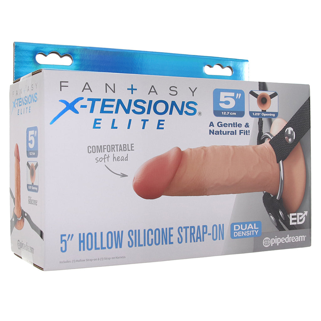 Fantasy X-tensions Elite 5 Inch Hollow Strap-On in Light - Tophatter's Adult Sex Toys Online Dildo Sex Toys > Strap-On and Harnesses - Tophatter Daily Deals