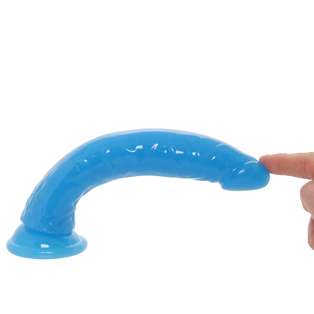 RealRock 8 Inch Glow-in-the-Dark Slim Dildo in Blue Dildo Sex Toys > Realistic Dildos - Tophatter Daily Deals