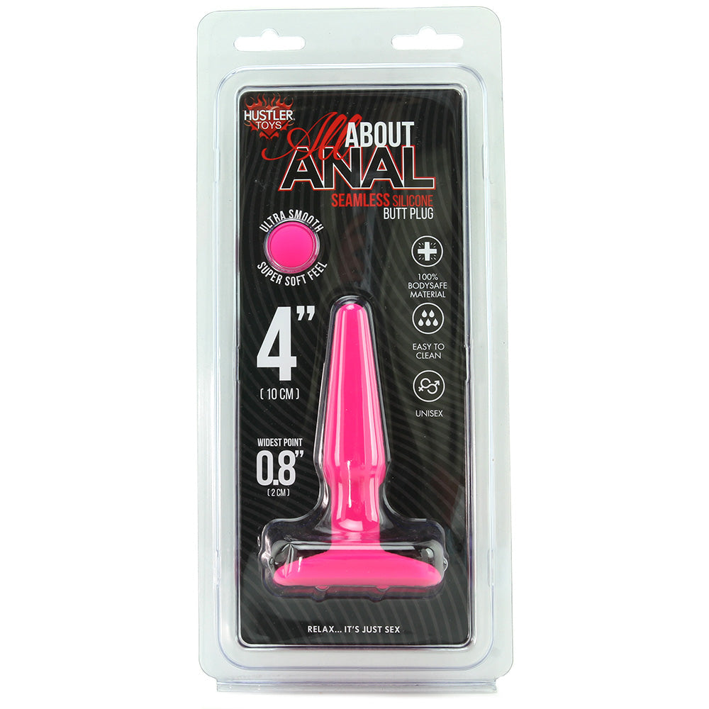 All About Anal Seamless Silicone 4 Inch Butt Plug in Pink - Tophatter's Adult Sex Toys Online Clearance - Tophatter Daily Deals