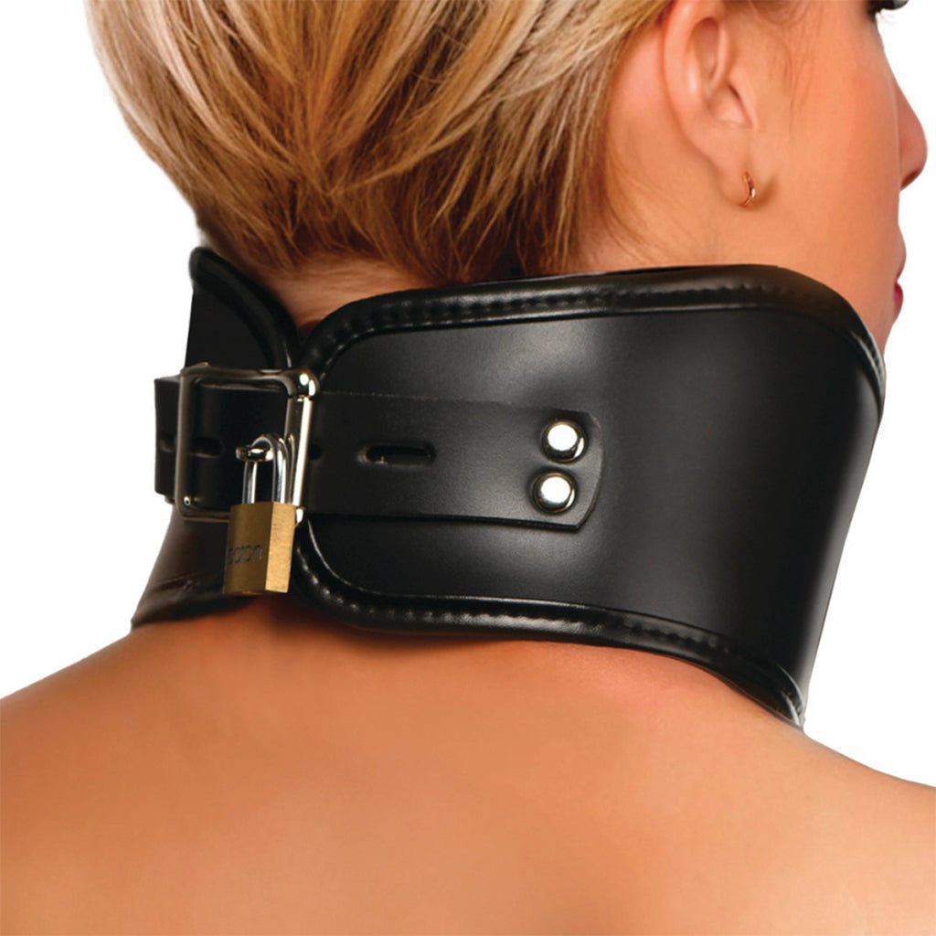 Master Series Hard Stance Padded Posture Collar Bondage and Fetish > Leashes and Collars - Tophatter Daily Deals