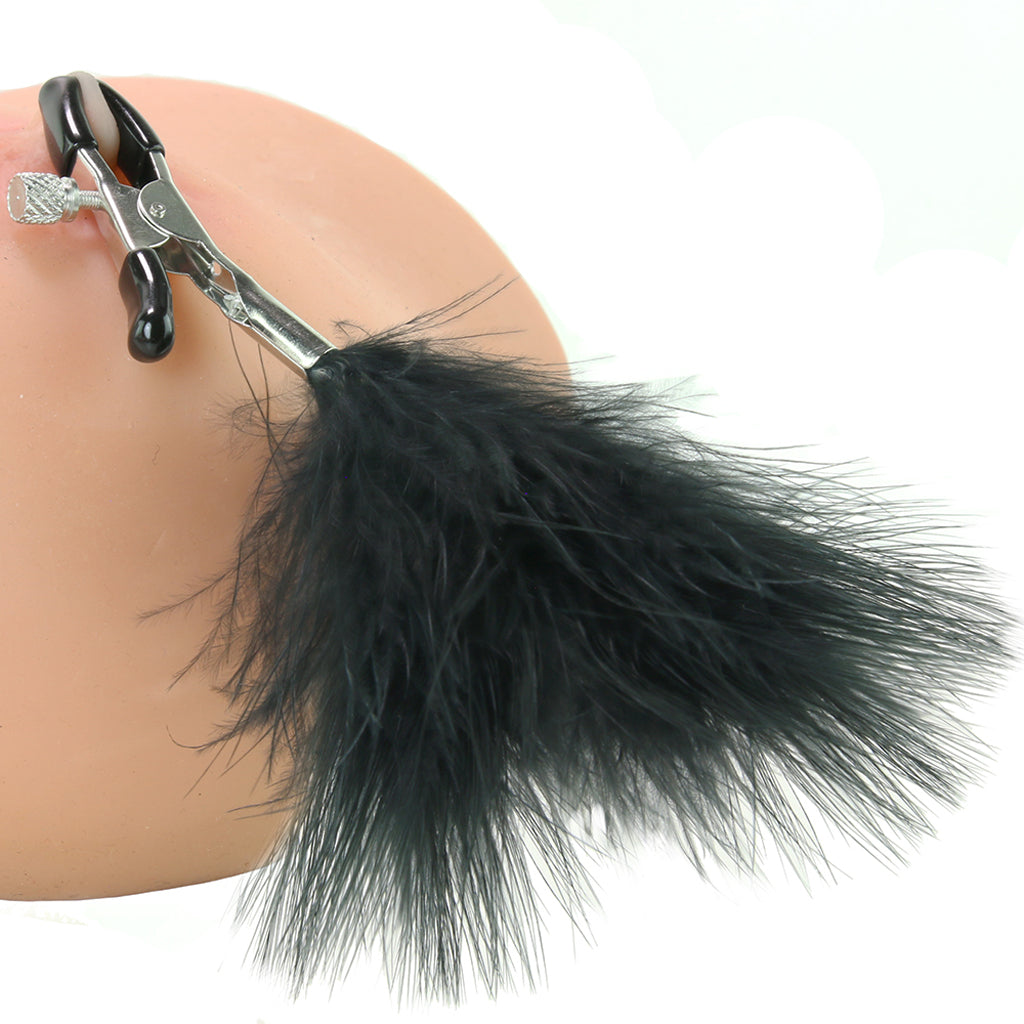 Feathered Nipple Clamps - Tophatter's Adult Products Bondage and Fetish > Nipple Stimulators & Clamps - Tophatter Daily Deals