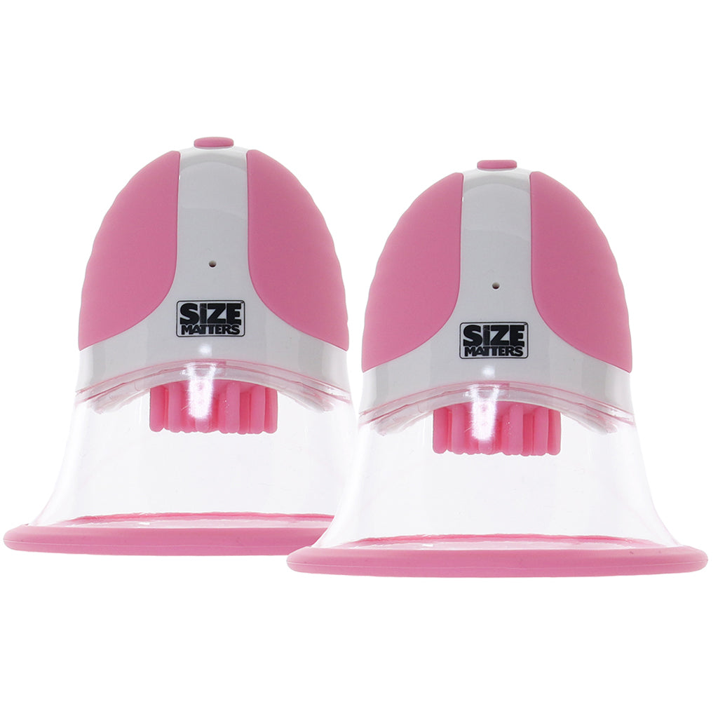 Size Matters Rotating Nipple Suckers in Pink - Tophatter's Adult Products Bondage and Fetish > Nipple Stimulators & Clamps - Tophatter Daily Deals