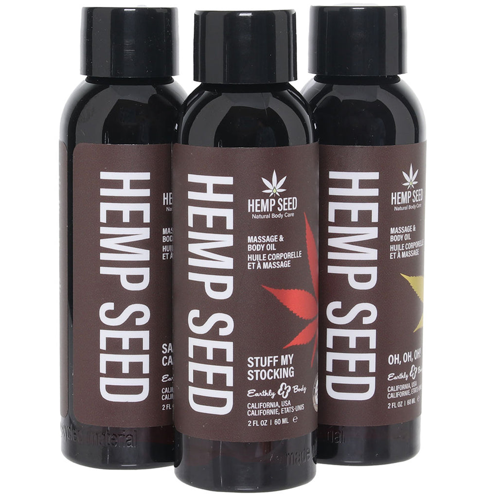 Hemp Seed Massage Oil Gift Set in 3 x 2oz/60ml Sensual Love > Massage - Tophatter Daily Deals
