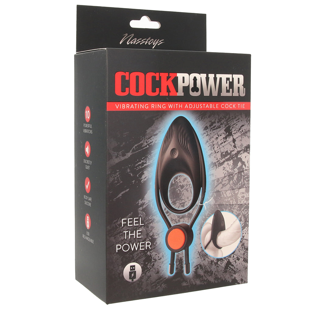 CockPower Vibrating Ring with Adjustable Cock Tie - Tophatter's Adult Sex Toys Online Cock Rings - Tophatter Daily Deals