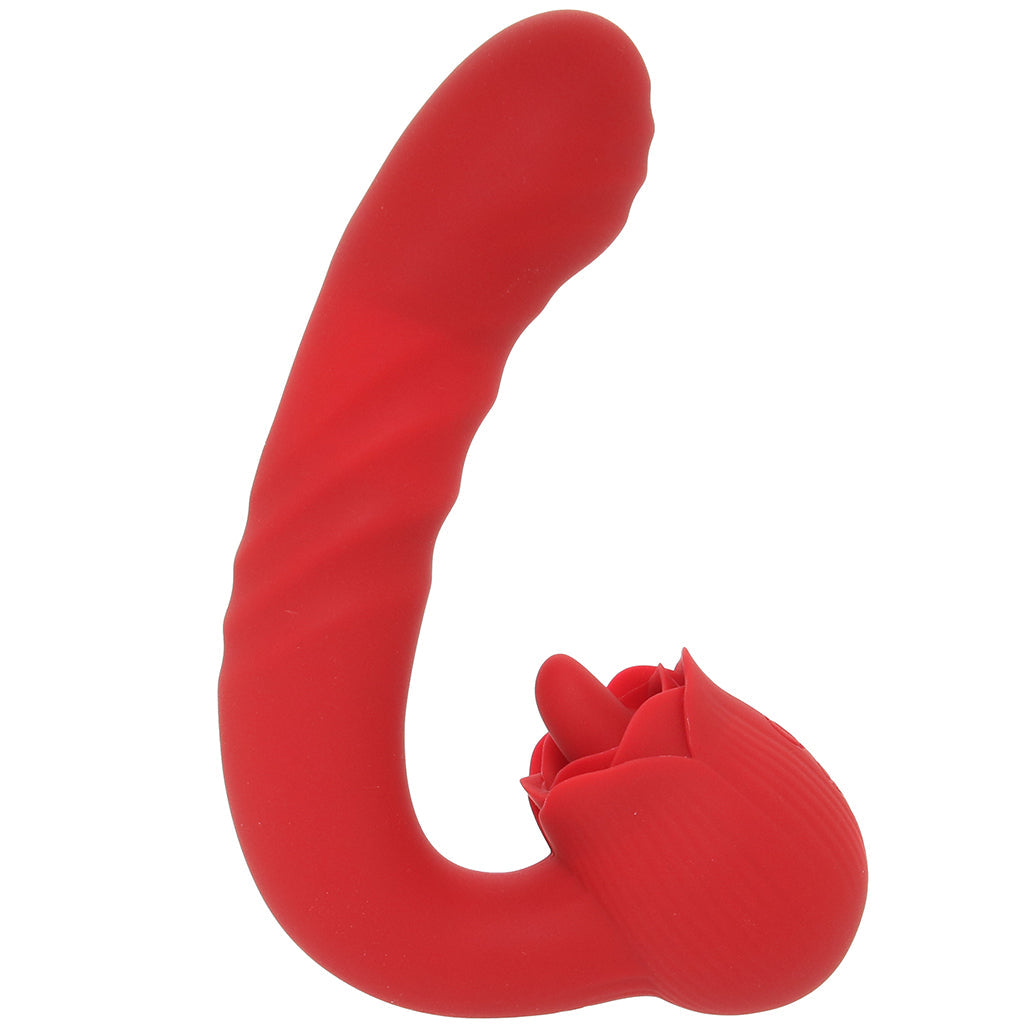 Bloomgasm Boom Bloom Thrusting & Licking Rose Vibe - Tophatter's Adult Sex Toys Online Vibrators > G-Spot Vibrators - Tophatter Daily Deals