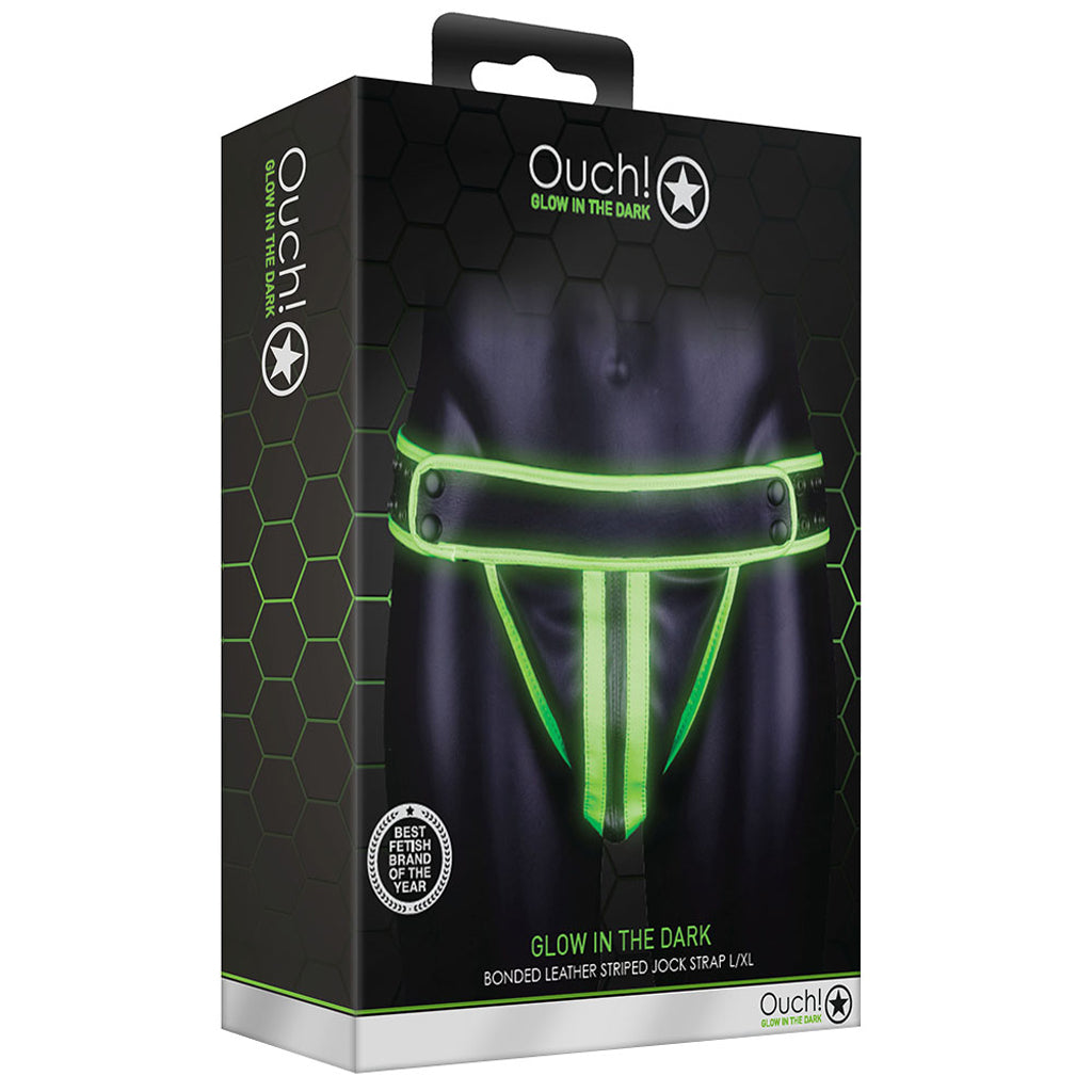 Ouch! Glow In The Dark Striped Jock Strap /XL Bondage and Fetish > Men's Bondage Wear - Tophatter Daily Deals