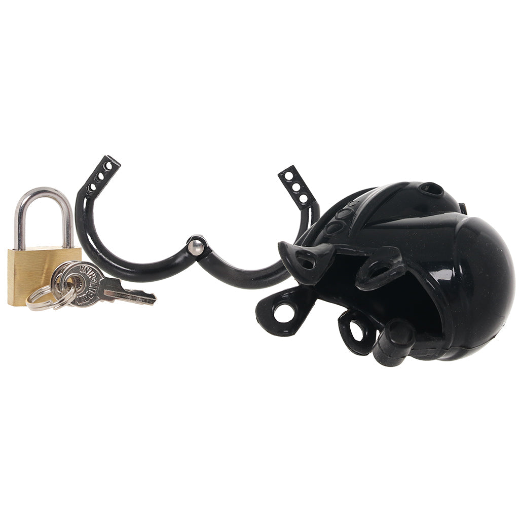 Blueline Full Restraint Silicone Chastity Device in Black Bondage and Fetish > Cock and Ball Devices - Tophatter Daily Deals