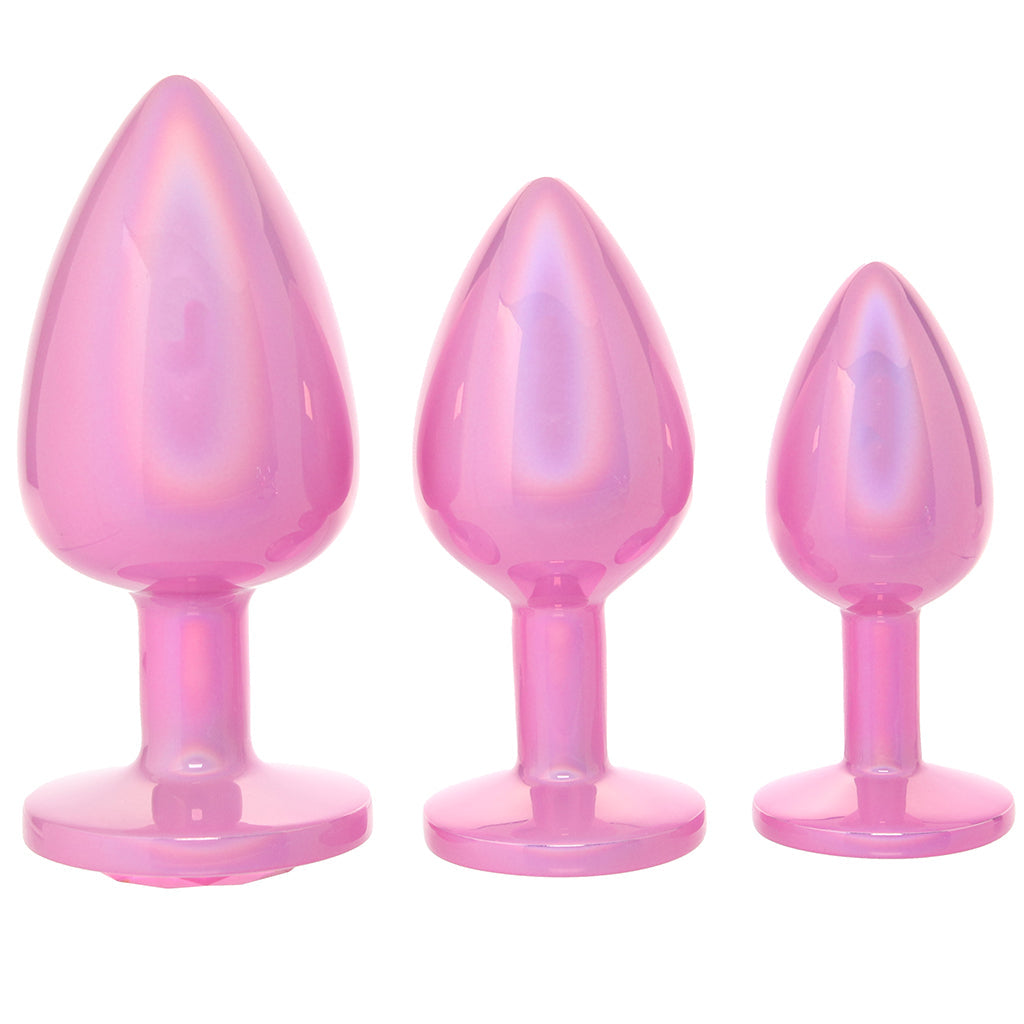 Ouch! Paris Collection Metal Anal Plug Set in Pink - Tophatter's Adult Sex Toys Online Anal Sex Toys > Butt Plugs - Tophatter Daily Deals