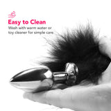 Stainless Steel Butt Plug with Fur Tail Anal Sex Toys > Butt Plugs - Tophatter Daily Deals