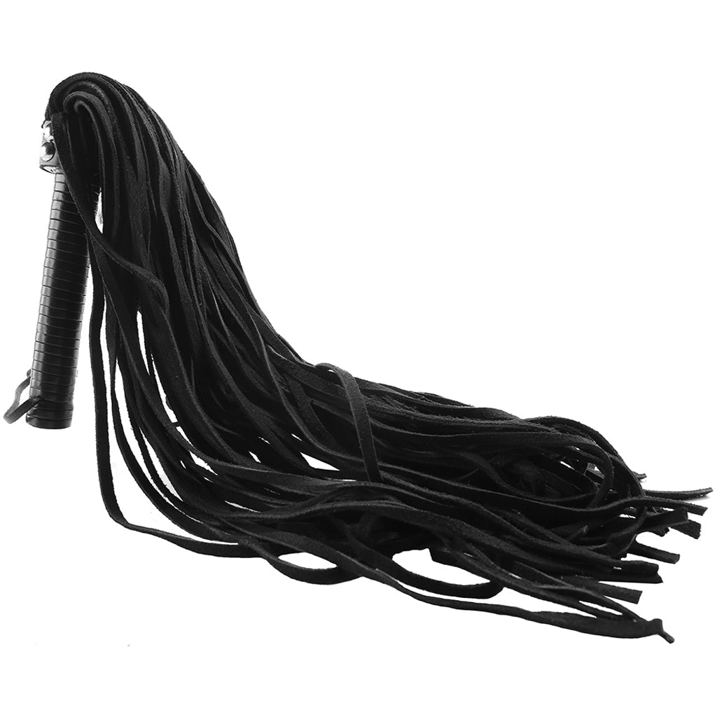 Long Suede Flogger in Black - Tophatter's Adult Products Bondage and Fetish > Whips and Crops - Tophatter Daily Deals