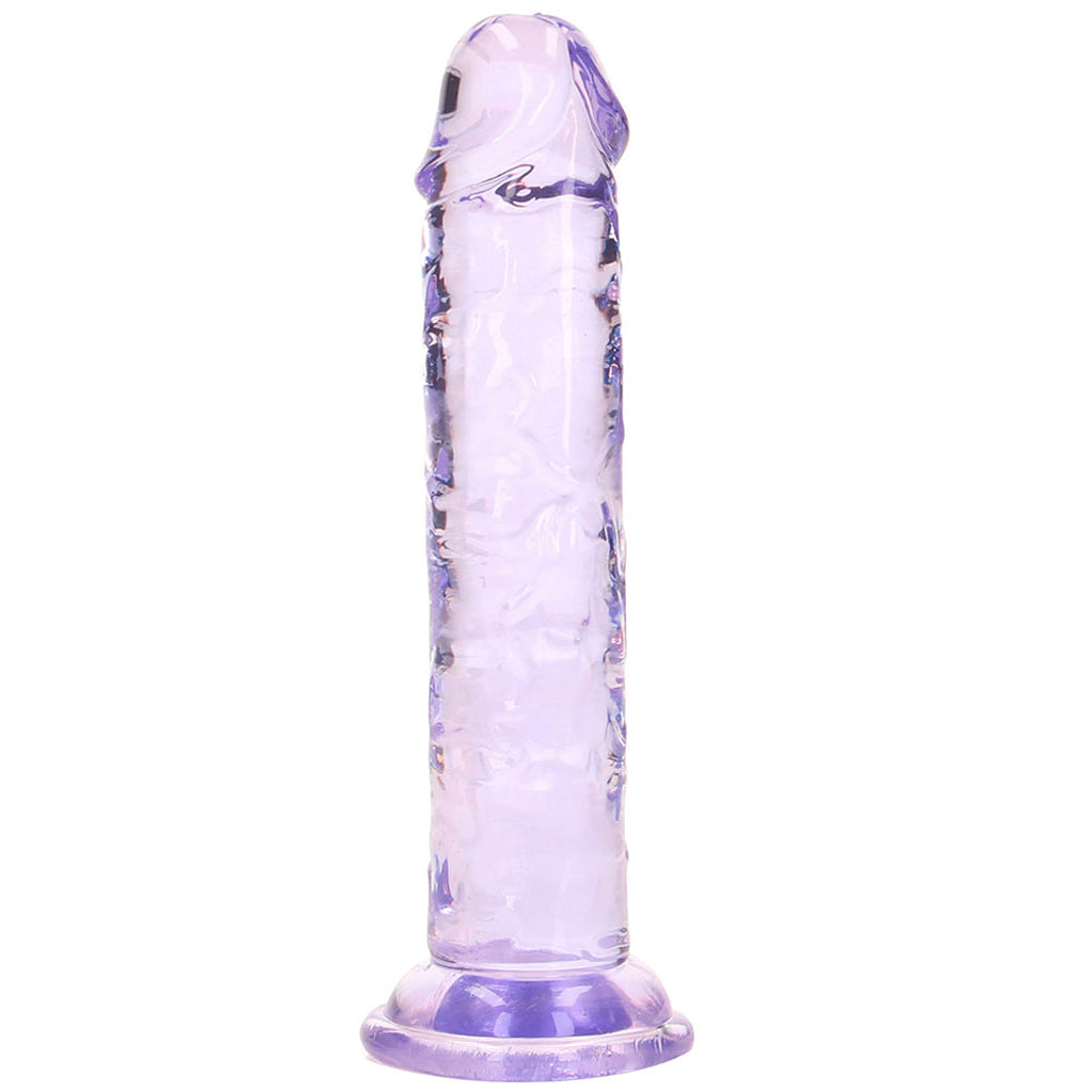 RealRock Crystal Clear Jelly 6 Inch Dildo in Purple - Tophatter's Adult Products Dildo Sex Toys > Realistic Dildos - Tophatter Daily Deals