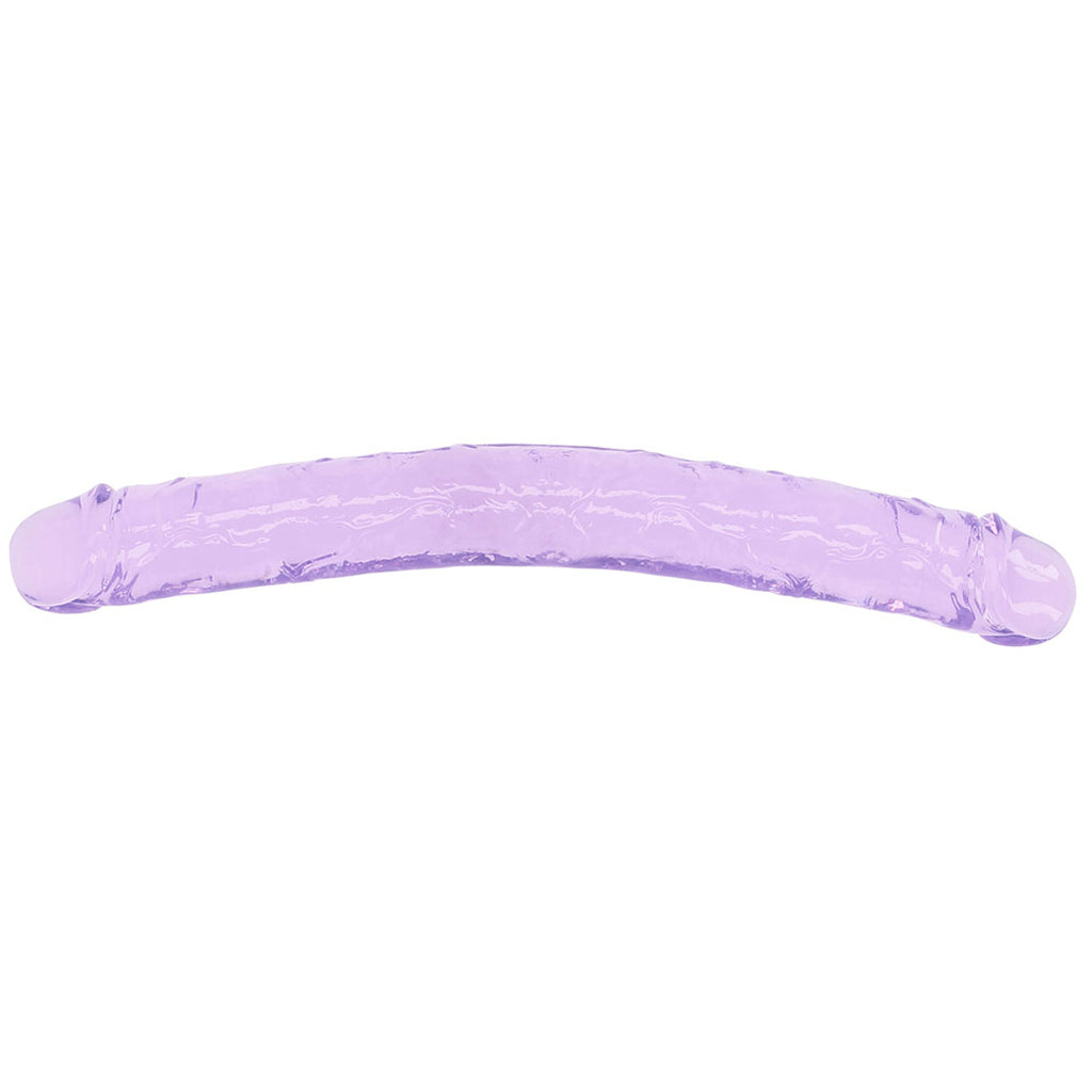 RealRock Crystal Clear Jelly 13 Inch Double Dildo in Purple - Tophatter's Adult Products Dildo Sex Toys > Double Ended Dildos - Tophatter Daily Deals