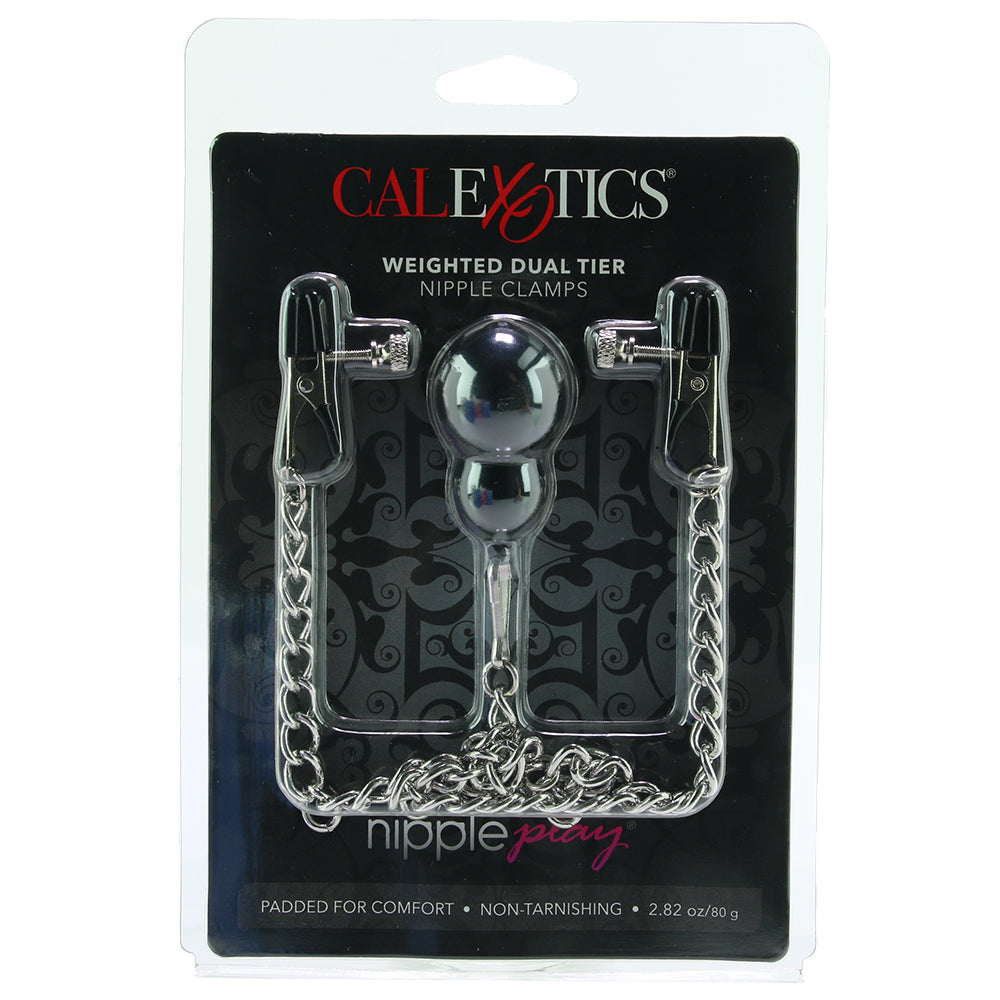 Nipple Play Weighted Dual Tier Nipple Clamps Bondage and Fetish > Nipple Stimulators & Clamps - Tophatter Daily Deals