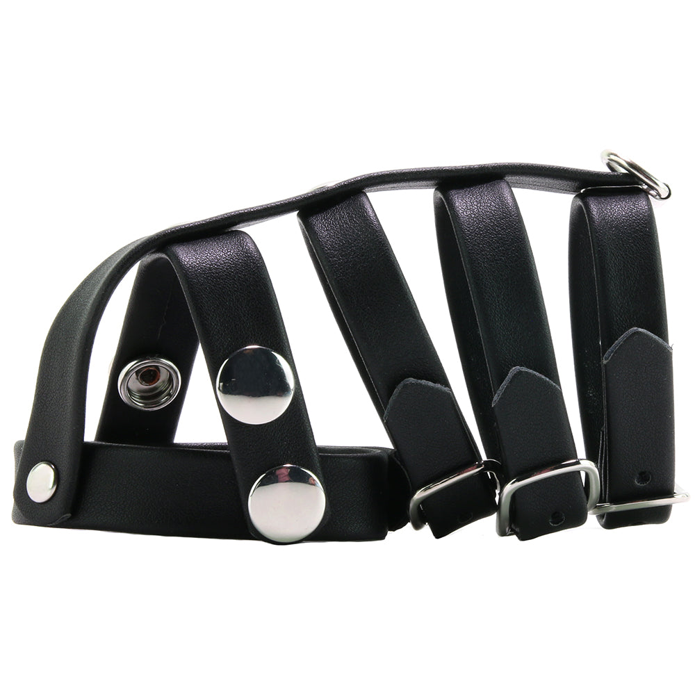 Blue Line Triple Cock and Ball Strap with Leash Lead - Tophatter's Adult Sex Toys Online Bondage and Fetish > Cock and Ball Devices - Tophatter Daily Deals