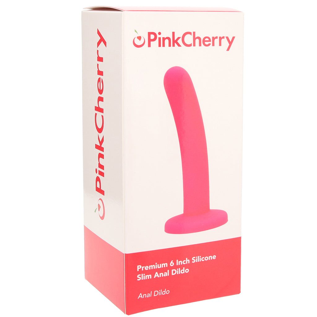 PinkCherry Premium 6 Inch Pink Silicone Slim Anal Dildo Dildo Sex Toys > Anal Dildos - Tophatter Daily Deals