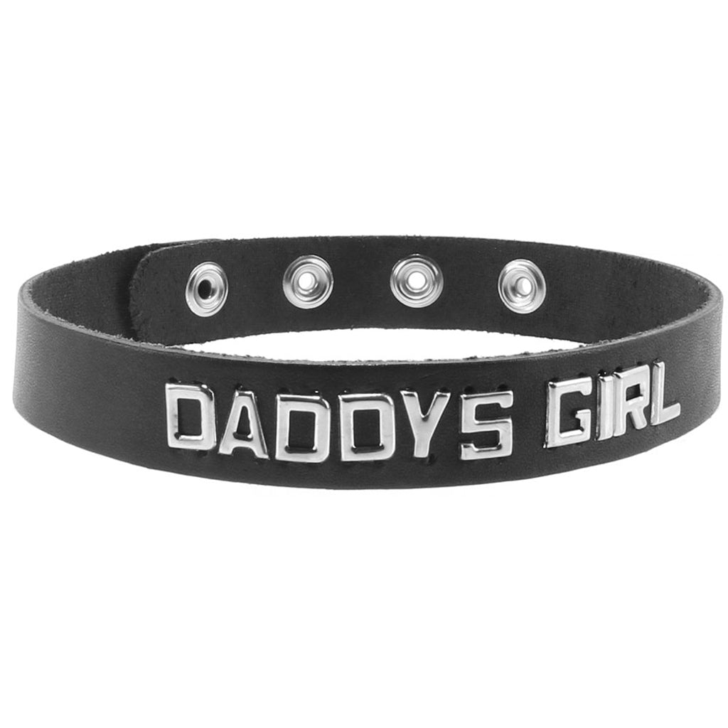 Daddy's Girl Leather Word Band Collar Bondage and Fetish > Leashes and Collars - Tophatter Daily Deals