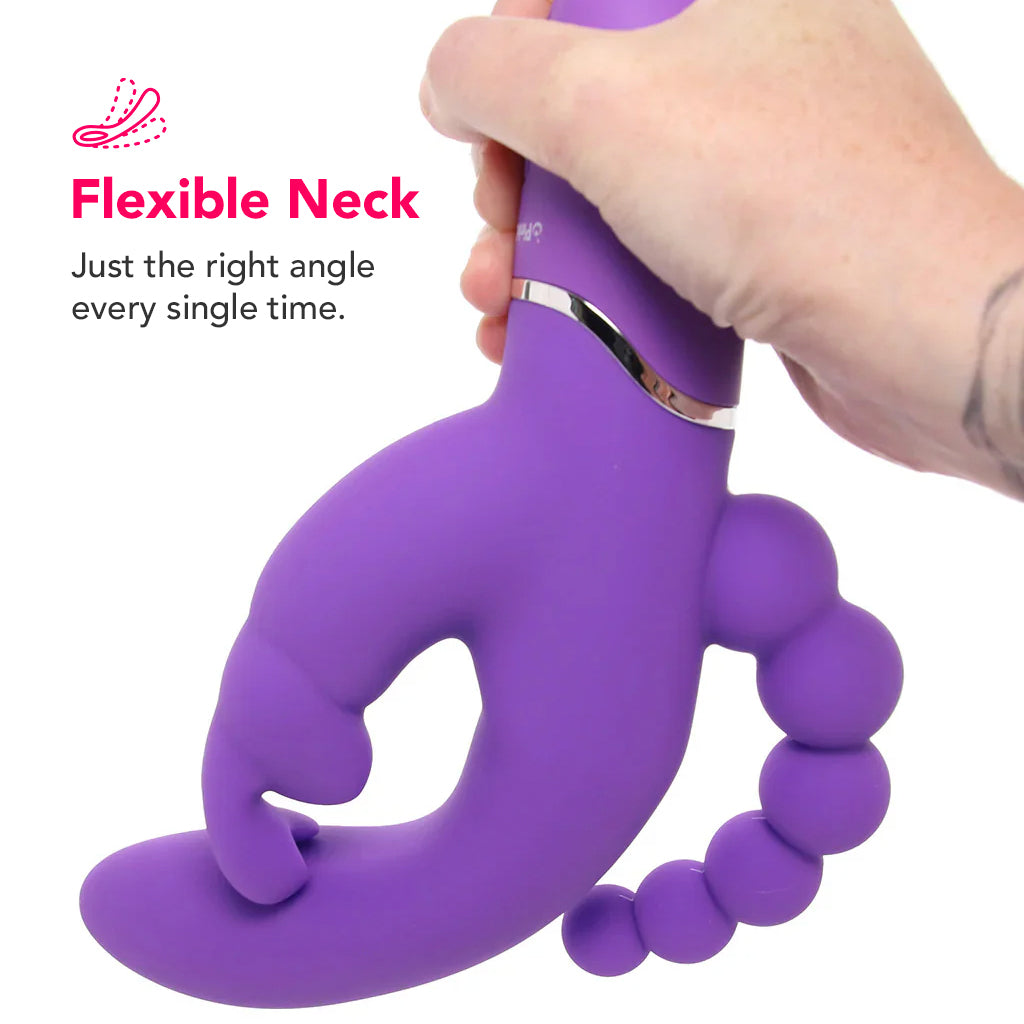 PinkCherry Triple Rabbit Vibe in Purple Vibrators > Rabbit Vibrators - Tophatter Daily Deals